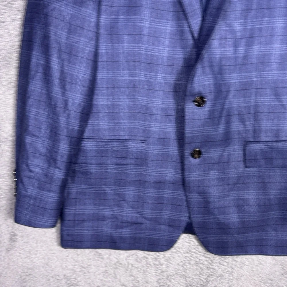 Ralph Lauren Blazer Men 44R Silk Wool Glen Windowpane Suit Jacket Sport Coat